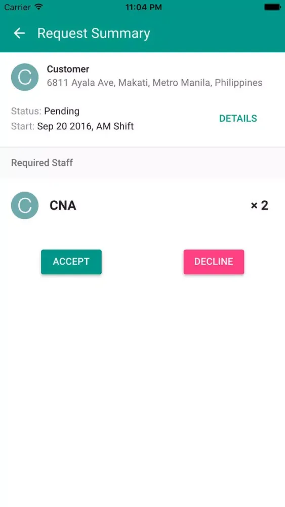 Tangkapan layar RN Express Staffing Partner