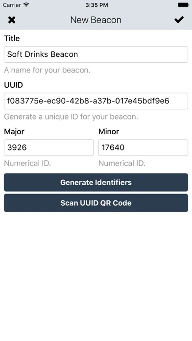 Ảnh chụp màn hình của RNF Beacon Toolkit