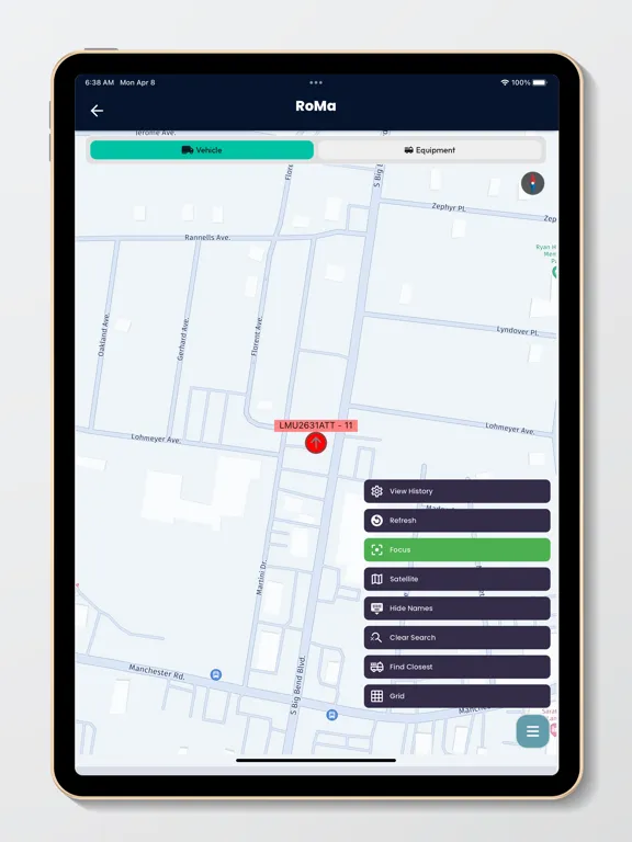 Capturas de tela do RoMa GPS Fleet iPad 
