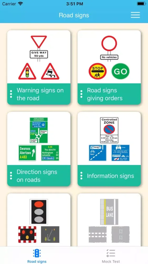 Screenshot di driving theory mock test 2020