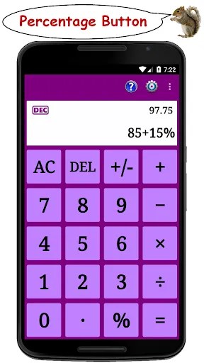 Capturas de tela do Standard Calculator (StdCalc)