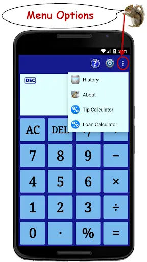 Capturas de tela do Standard Calculator (StdCalc)