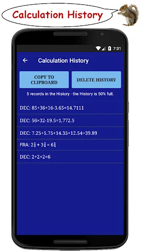 Capturas de tela do Standard Calculator (StdCalc)