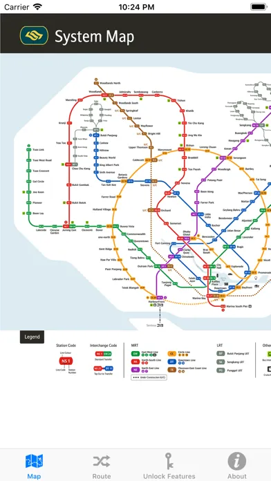 Tangkapan layar Singapore MRT LRT Offline