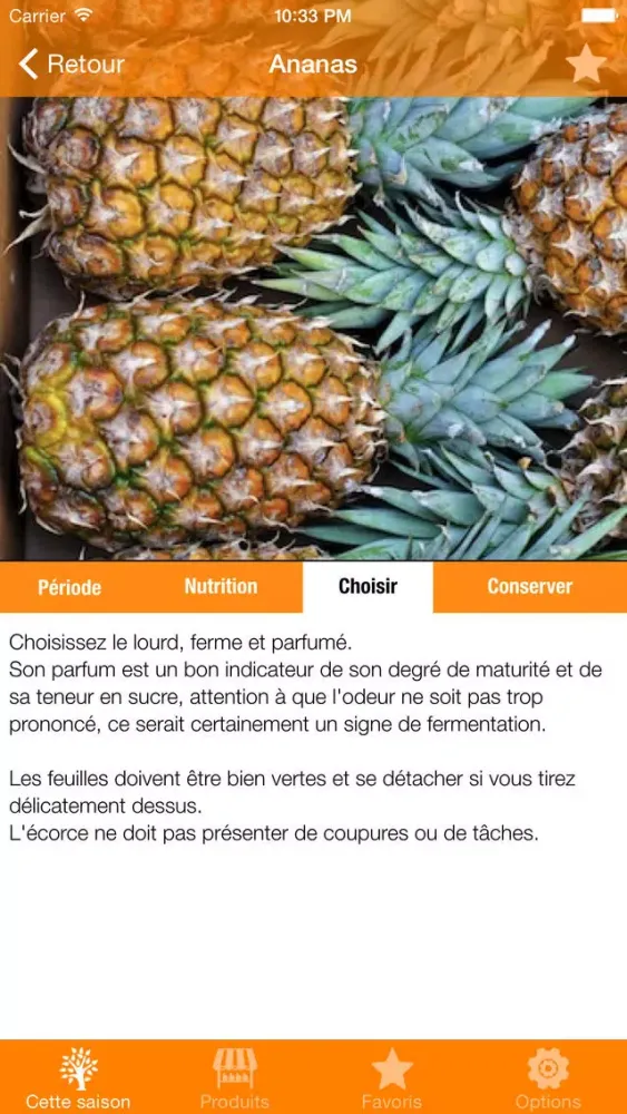Capturas de tela do Saveurs de Saison - Choisir ses fruits et légumes