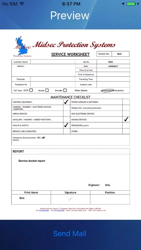 Скриншоты Service Docket
