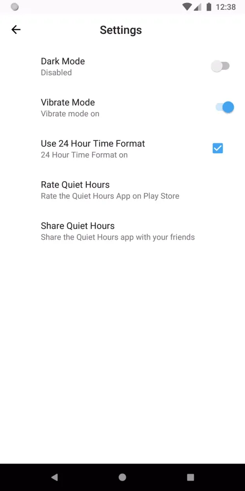 Captures d'écran de Quiet Hours