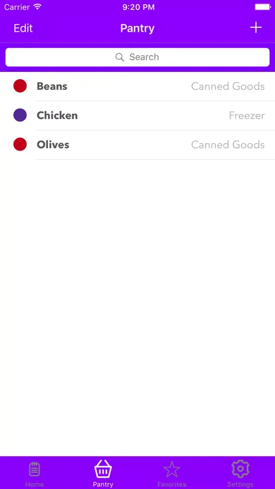 Ảnh chụp màn hình của PantryChefApp