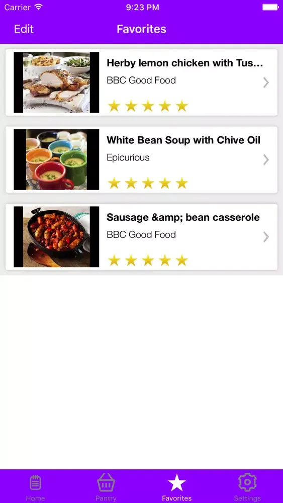 Ảnh chụp màn hình của PantryChefApp
