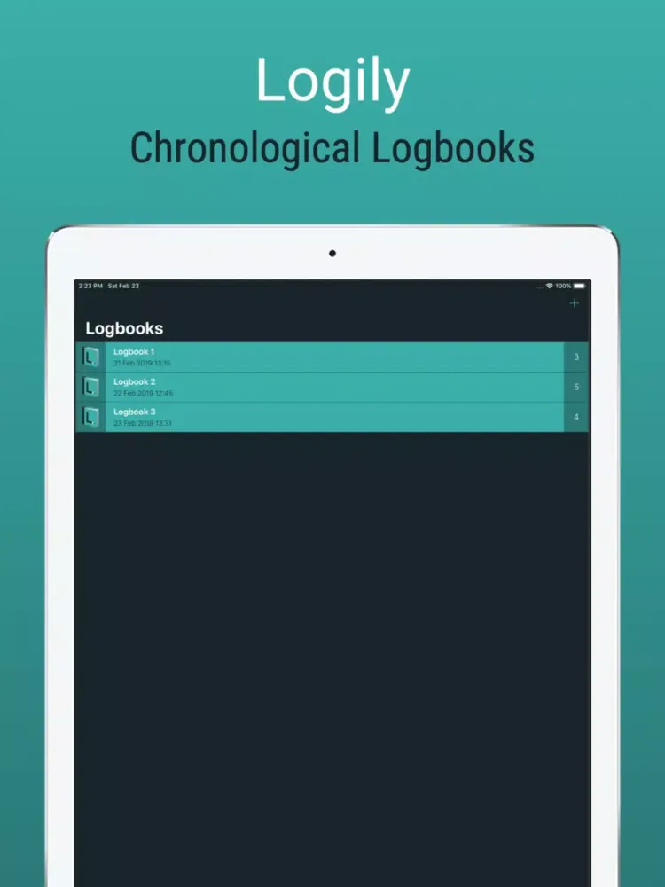 Tangkapan layar Logily iPad 