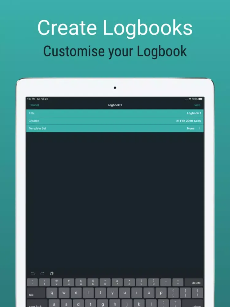 Tangkapan layar Logily iPad 