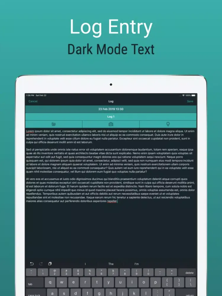 Tangkapan layar Logily iPad 