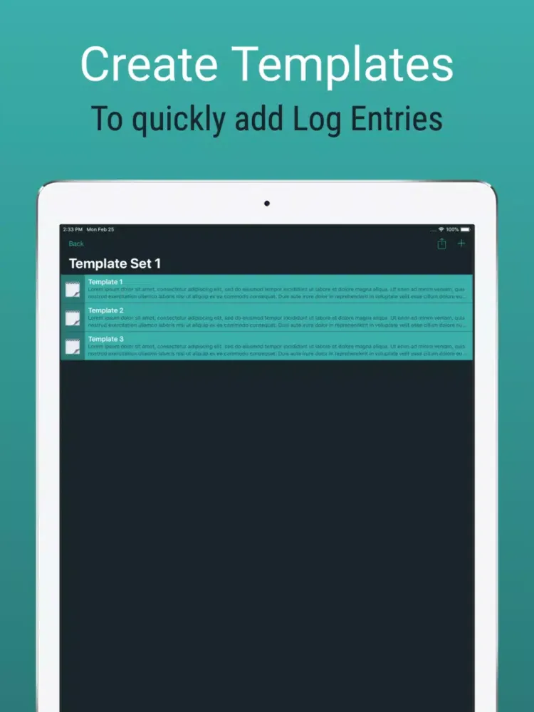 Tangkapan layar Logily iPad 