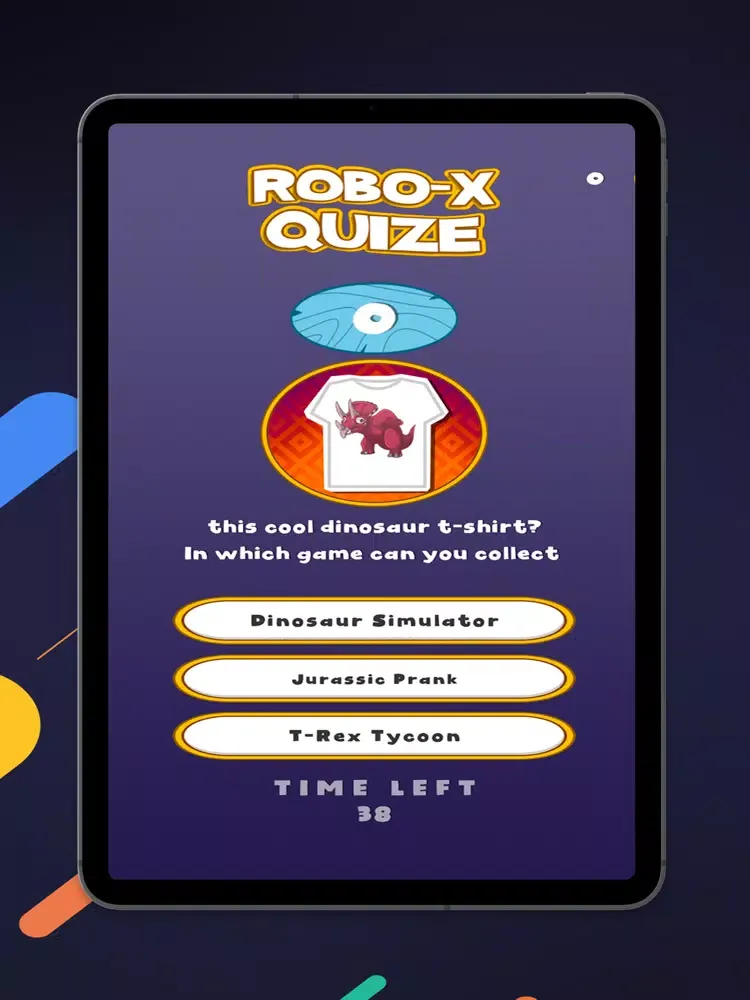 robux quiz robuxat chanlage iPad  스크린샷