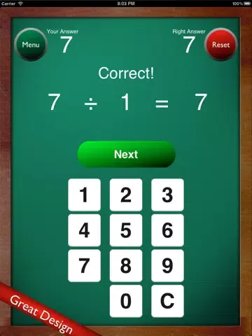 Math Flash Cards ÷ iPad  スクリーンショット