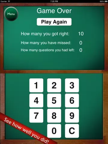 Math Flash Cards ÷ iPad  スクリーンショット