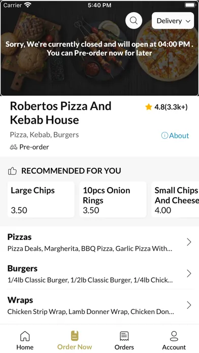 Tangkapan skrin Robertos Pizza And Kebab House