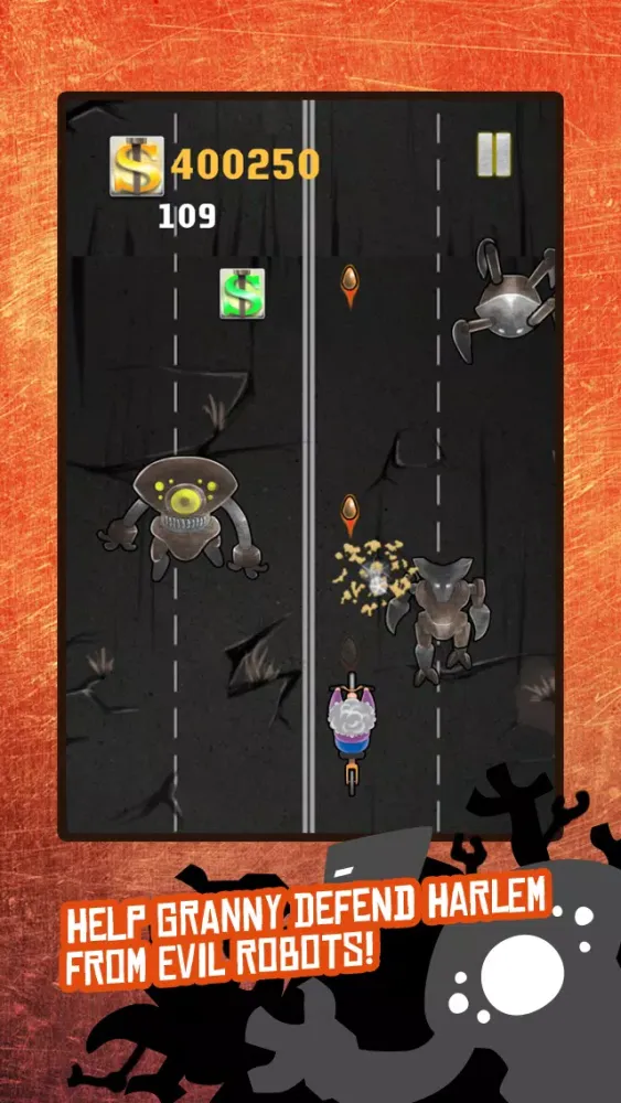 A Crazy Grandma Vs. Evil Robots Run - Save Harlem From Killer Robots سکرین شاٹس