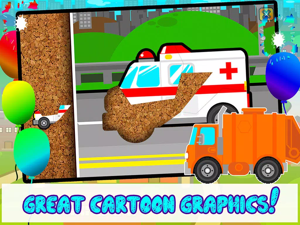 صور Kids Car, Trucks, Construction & Emergency Vehicles - Puzzles for Kids (toddler age learning games free) iPad 
