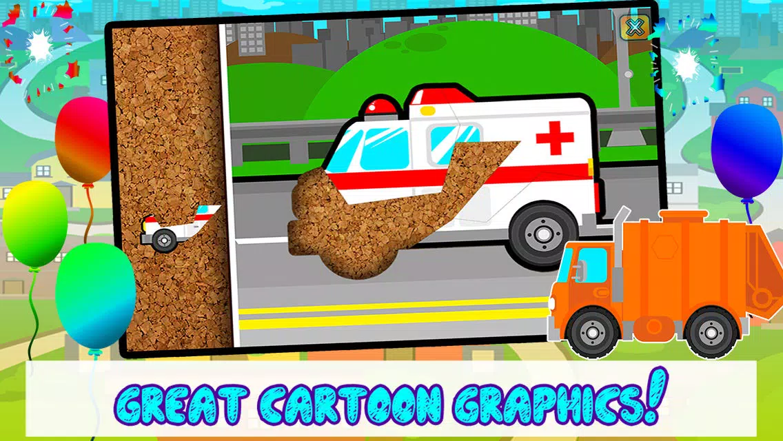 صور Kids Car, Trucks, Construction & Emergency Vehicles - Puzzles for Kids (toddler age learning games free)