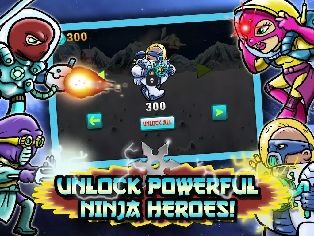 Ninjas Vs. Zombies in Space! - A Defense Running Game Free iPad 스크린샷