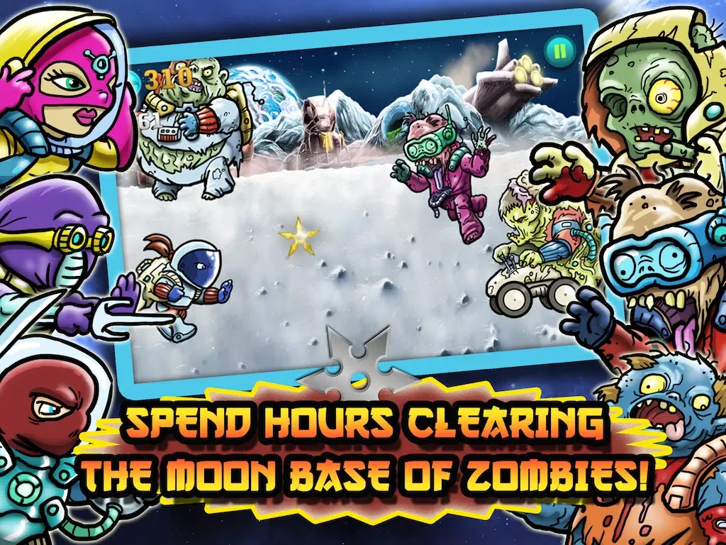 Ninjas Vs. Zombies in Space! - A Defense Running Game Free iPad 스크린샷