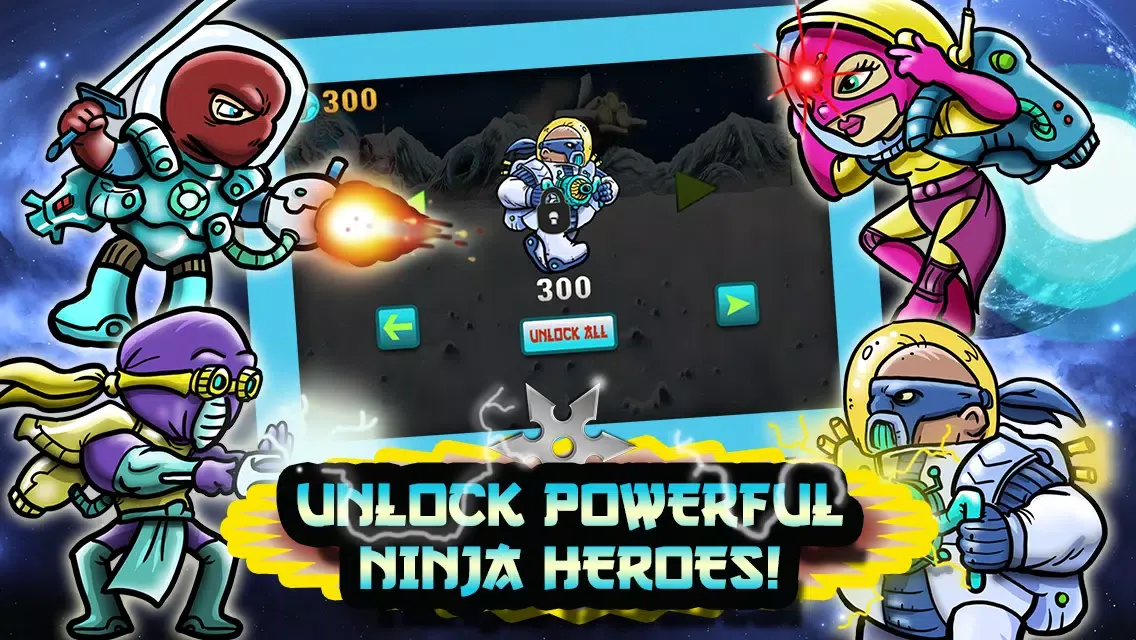 Ninjas Vs. Zombies in Space! - A Defense Running Game Free 스크린샷
