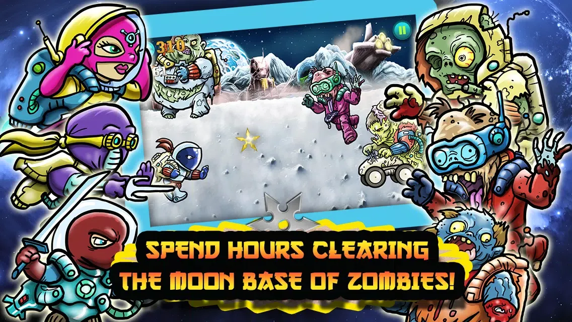 Ninjas Vs. Zombies in Space! - A Defense Running Game Free 스크린샷