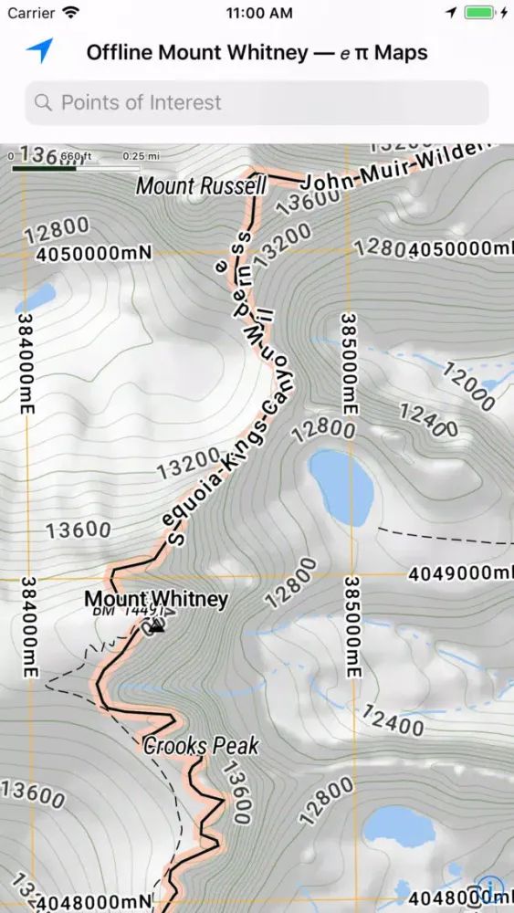 Offline Mount Whitney Map应用截图