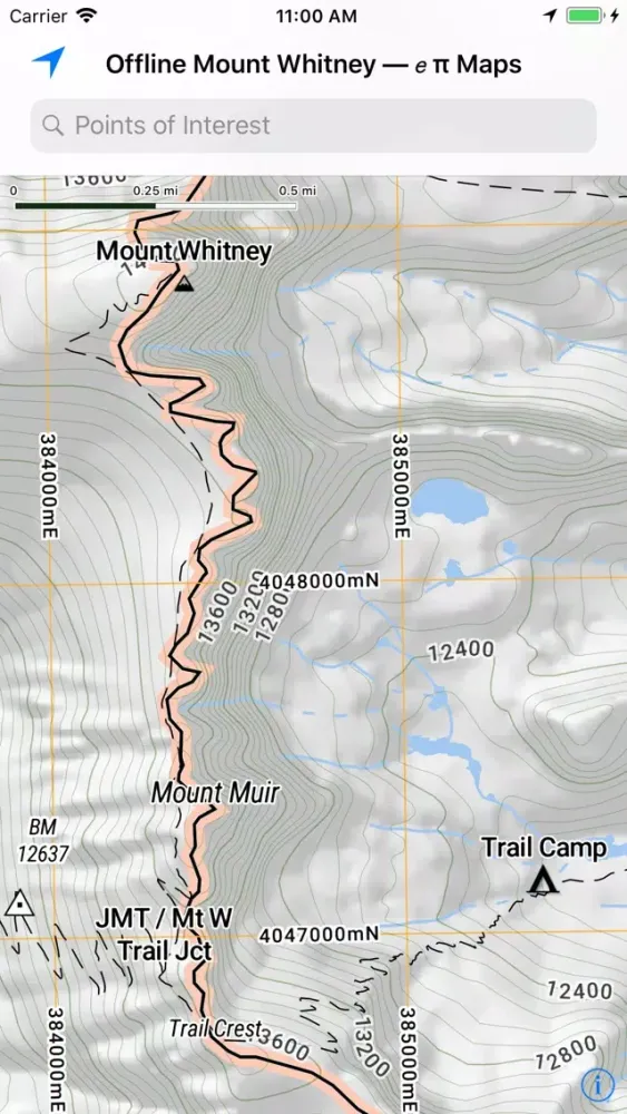 Offline Mount Whitney Map应用截图