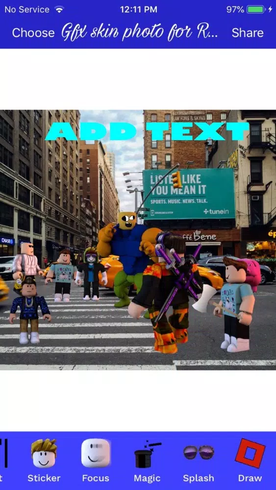 Zrzuty ekranu Gfx skin photo for Roblox