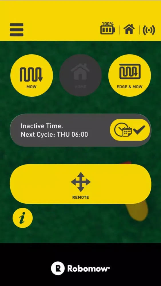 Robomow App. Screenshots