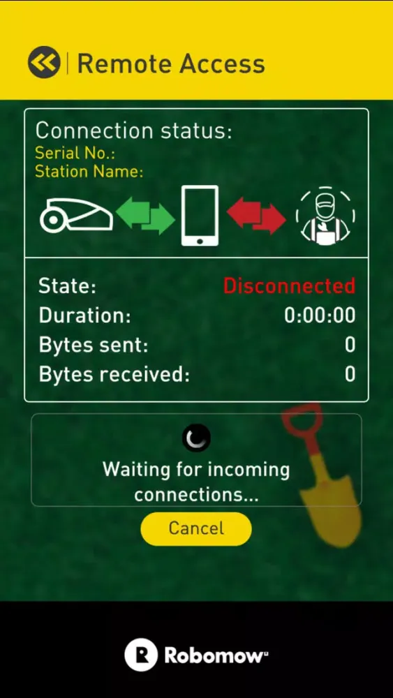 Robomow App. Screenshots