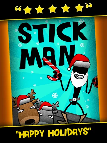 A Stickman Santa Stampede Christmas Reindeer Run Free Games for the Holidays! iPad 应用截图