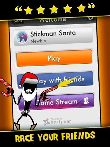 A Stickman Santa Stampede Christmas Reindeer Run Free Games for the Holidays! iPad 应用截图