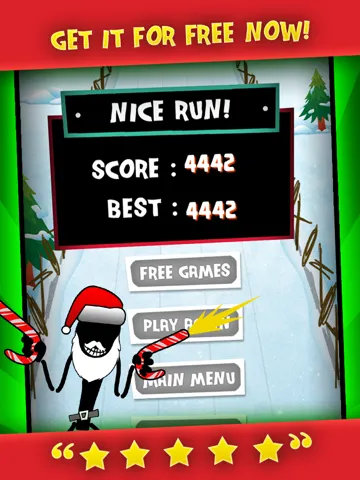 A Stickman Santa Stampede Christmas Reindeer Run Free Games for the Holidays! iPad 应用截图