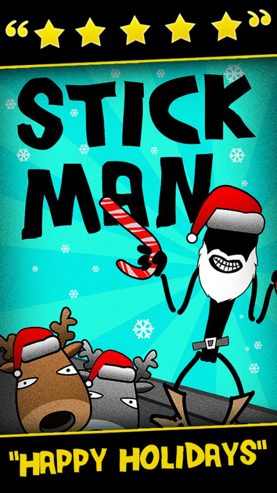 A Stickman Santa Stampede Christmas Reindeer Run Free Games for the Holidays!应用截图