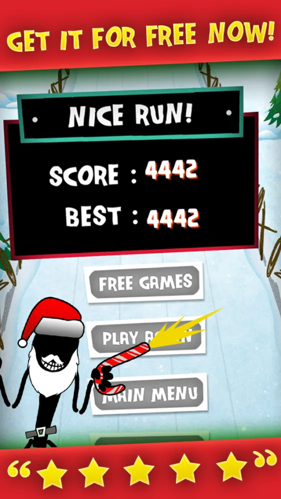 A Stickman Santa Stampede Christmas Reindeer Run Free Games for the Holidays!应用截图