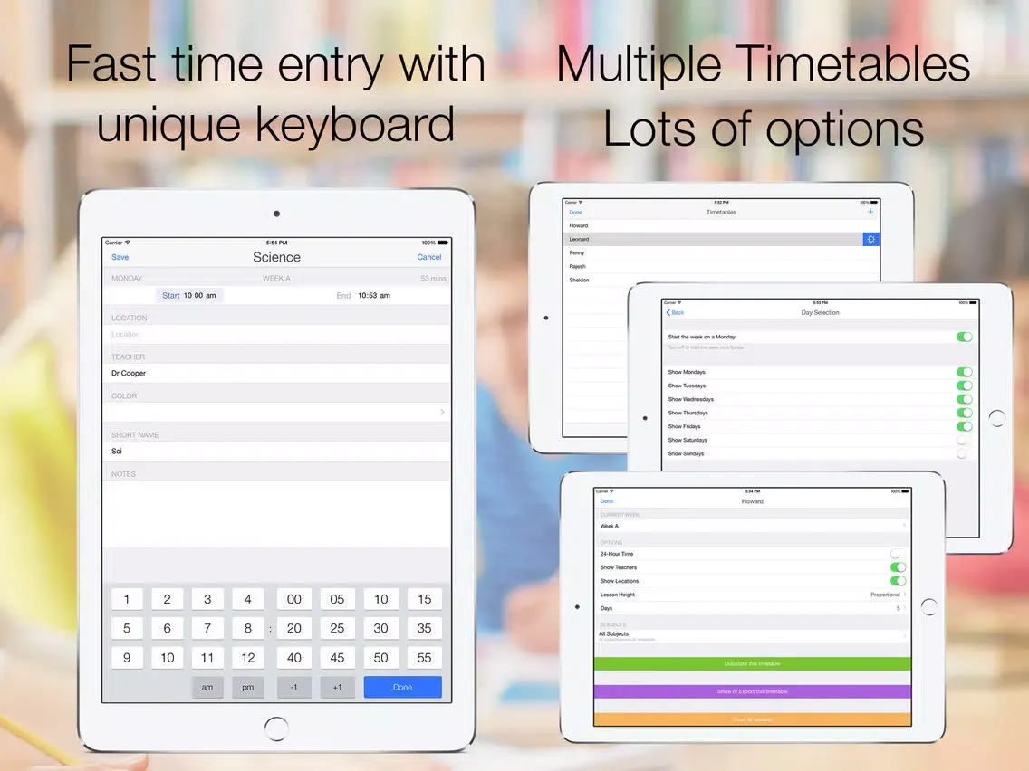 ภาพหน้าจอของ Timetable Pro+ iPad 