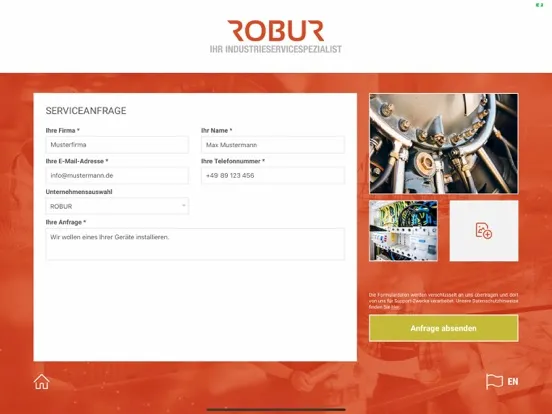 ROBUR - Service Overview iPad  Screenshots