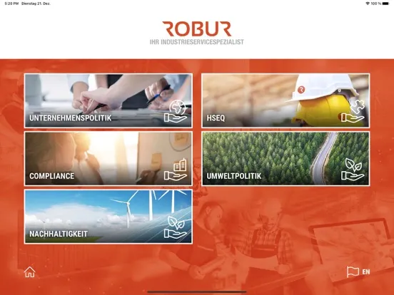 ROBUR - Service Overview iPad  Screenshots
