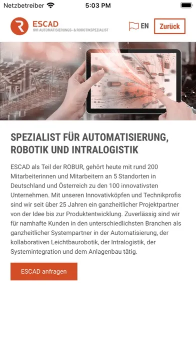 ROBUR - Service Overview Screenshots