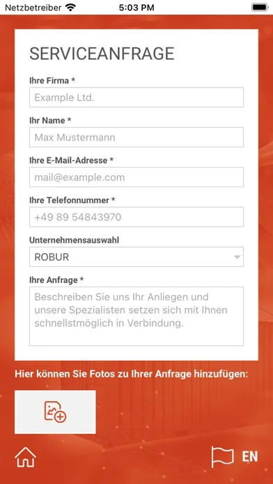 ROBUR - Service Overview Screenshots