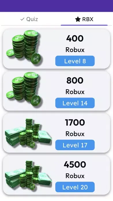 Tangkapan layar Robux Ultimate Quiz for Roblox