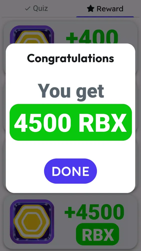 Ảnh chụp màn hình của Reward Get Robux