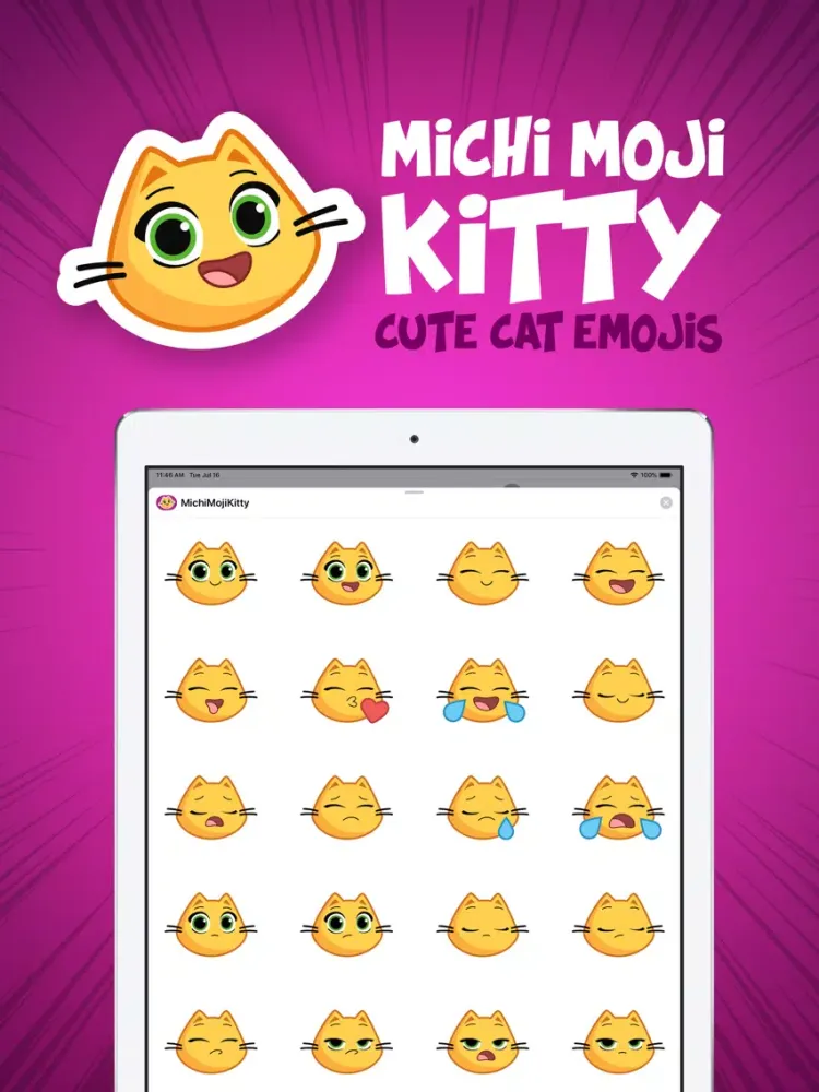 Michi Moji Kitty - Cat Emojis iPad  스크린샷