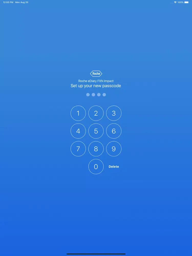 Tangkapan layar Roche eDiary FXN Impact iPad 