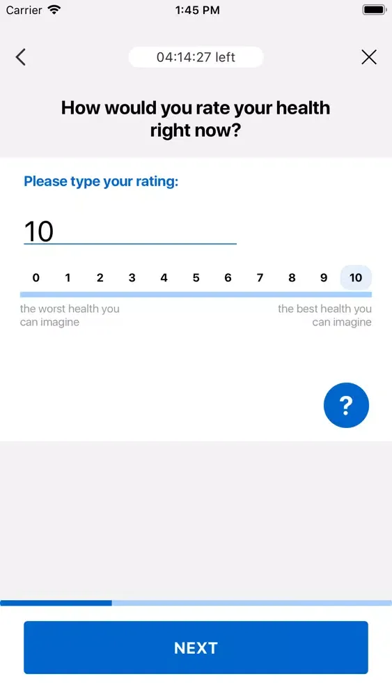 Tangkapan layar Roche eDiary FXN Impact