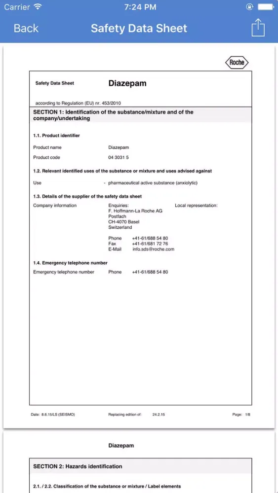 Roche mSDS Ekran Görüntüleri