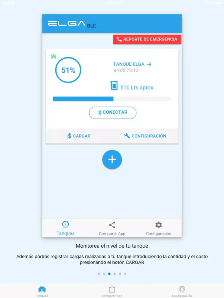 Tangkapan skrin ELGA G5 RF + BLE iPad 